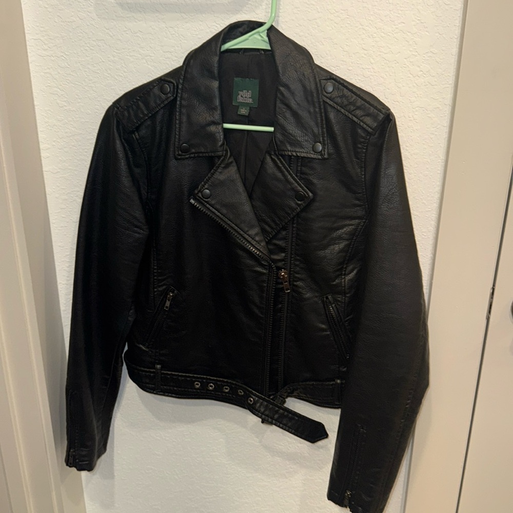 Wild Fable Biker Faux Leather Jacket, Size L